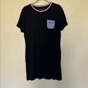 Tommy Hilfiger Black T-Shirt Dress Crew Neck